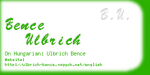 bence ulbrich business card